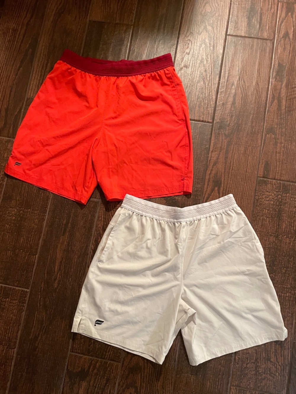 Fabletics Men's Athletic Shorts - Orange & White Bundle